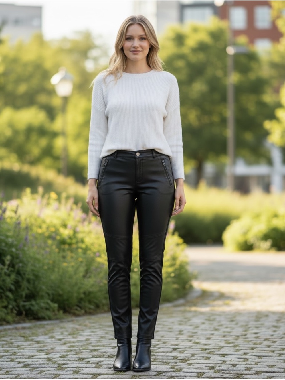 Raph Lauren Lamb skin leather pants, size 14, for women.
